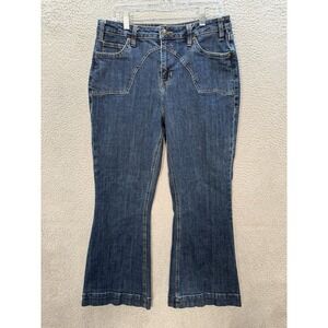 Rock & Roll Jeans Womens 32x30 Blue High Rise Trouser Yoke Front‎ Flared Western